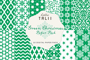 Green Christmas Paper Pack