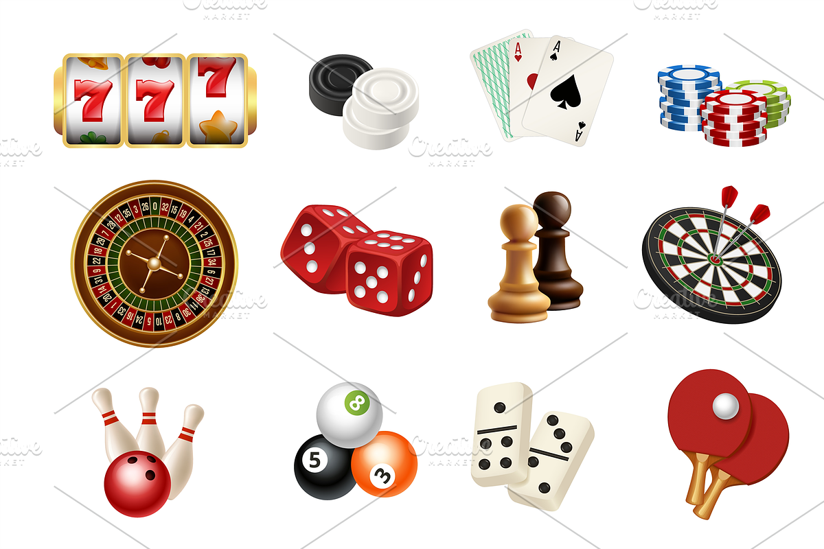 Casino and gambling sport games icon in Graphics - product preview 8