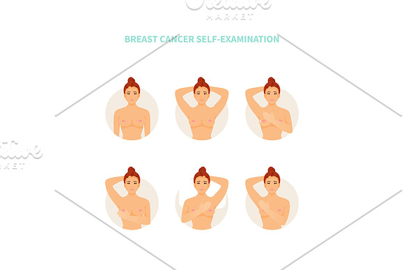 Breast cancer set vector in Objects - product preview 1