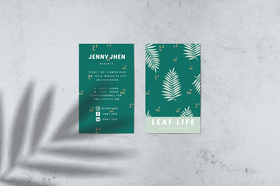 Leaf Life Business Cards in Business Card Templates - product preview 8