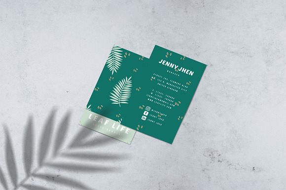 Leaf Life Business Cards in Business Card Templates - product preview 2