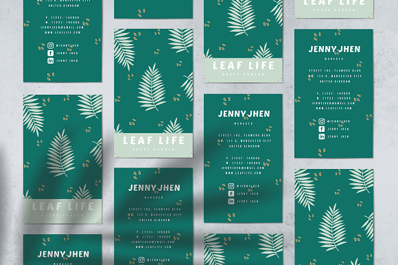 Leaf Life Business Cards in Business Card Templates - product preview 3