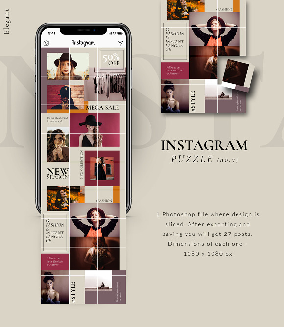 -90%MASSIVE BUNDLE-Instagram puzzles in Instagram Templates - product preview 7