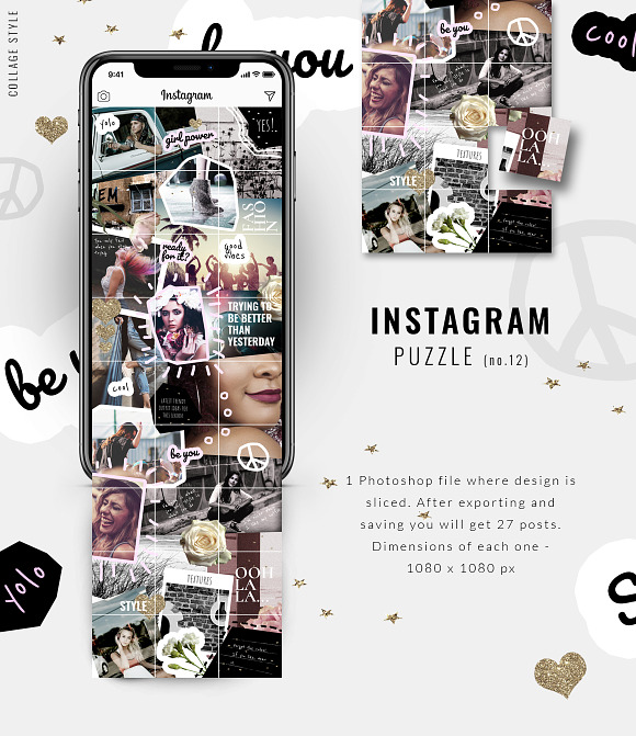 -90%MASSIVE BUNDLE-Instagram puzzles in Instagram Templates - product preview 12