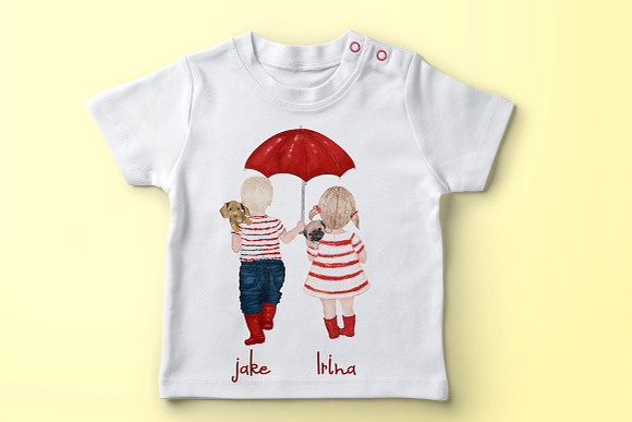 Watercolor kids,Boy and girl clipart in Illustrations - product preview 3