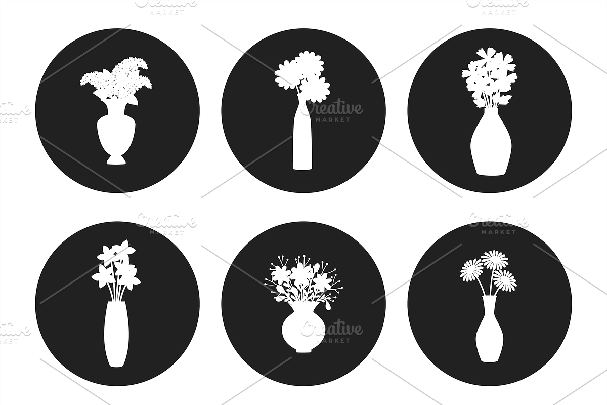 Flowers bouquet silhouettes in Graphics - product preview 8