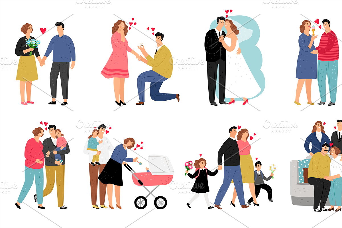 Stages of family illustration in Graphics - product preview 8