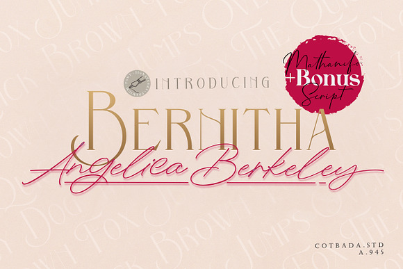 Bernitha Angelica Berkeley + BONUS in Display Fonts - product preview 12