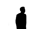 Graphic Silhouette Man in Suit With