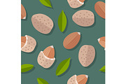 Almond Nuts Seamless Pattern