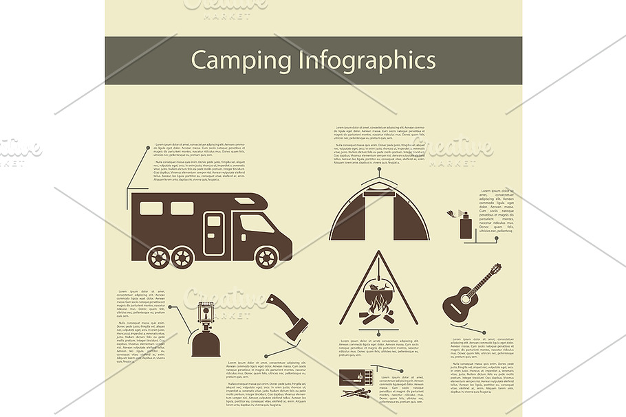 Camping Infographics in Illustrations - product preview 8