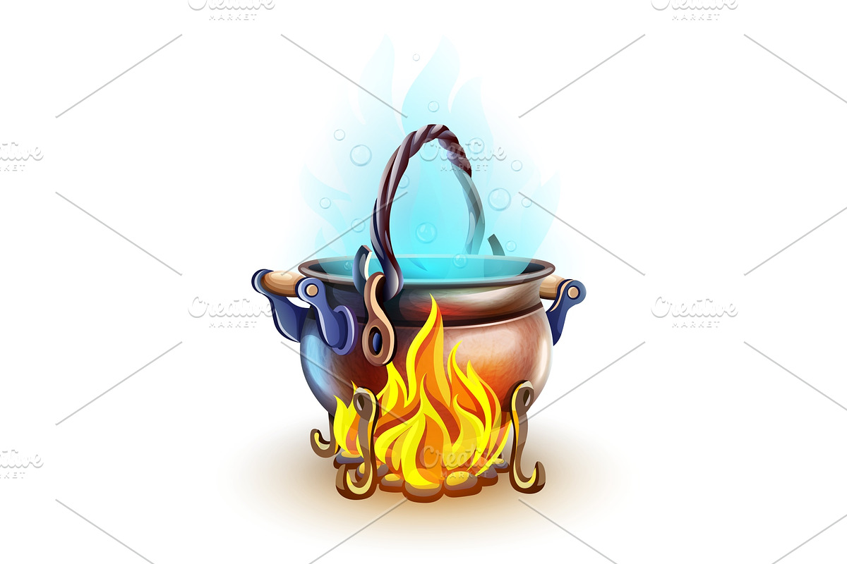 Fairy-tale pot with magic of witch. in Illustrations - product preview 8