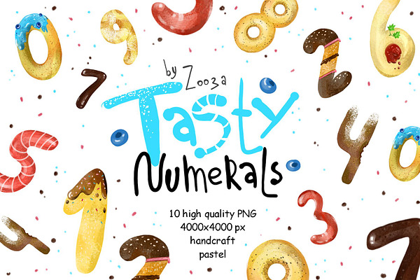 Tasty Numerals - 10 illustrations