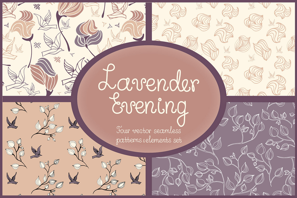 Lavender evening patterns collection in Patterns - product preview 8