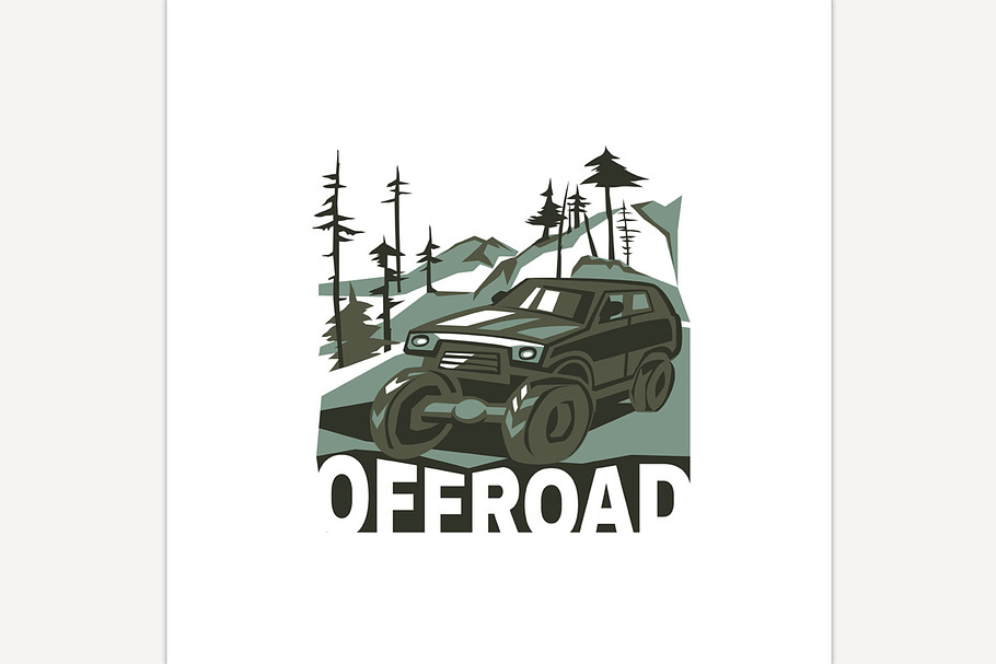 Off-road car logo in Illustrations - product preview 8
