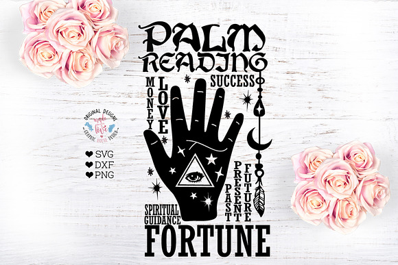 Palm Reading Fortune Teller Cut File in Illustrations - product preview 1