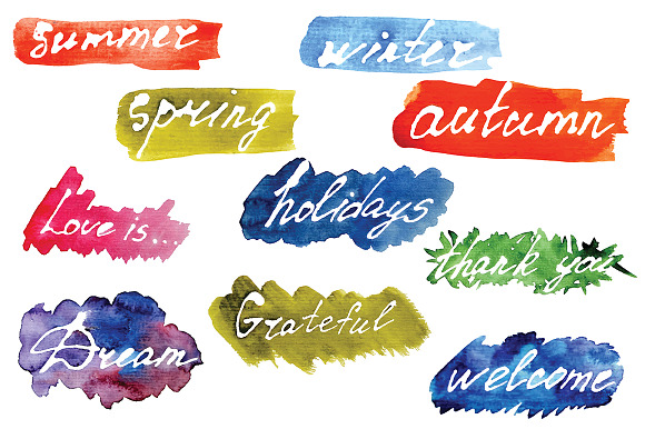 Watercolor vector phrases in Patterns - product preview 3