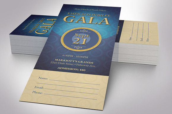 Anniversary Banquet Ticket Word in Card Templates - product preview 1
