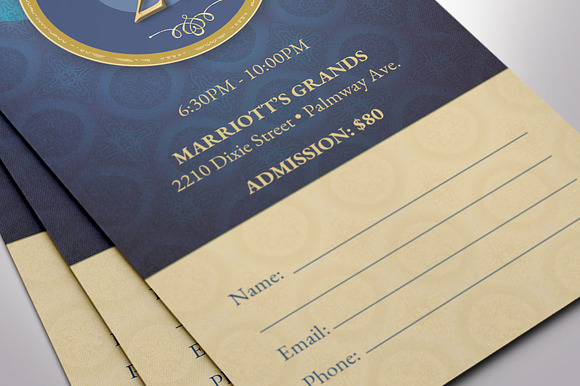 Anniversary Banquet Ticket Word in Card Templates - product preview 7