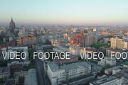 Aerial panorama of morning Moscow