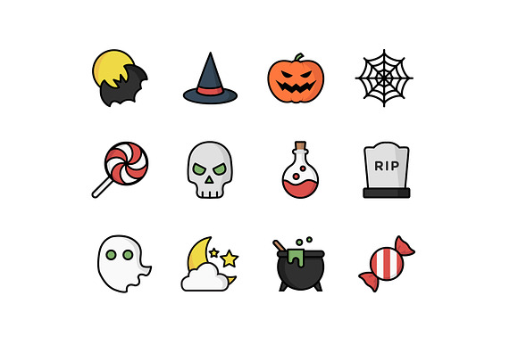 Illustrative Halloween Icons in Skull Icons - product preview 1