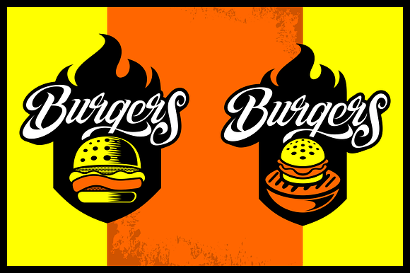BURGER VECTOR GRAPHICS + LETTERING in Graphics - product preview 1