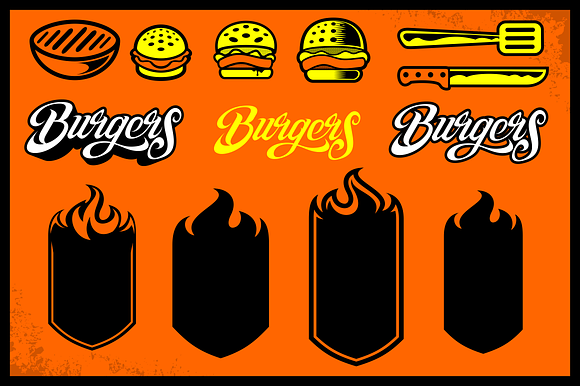BURGER VECTOR GRAPHICS + LETTERING in Graphics - product preview 3