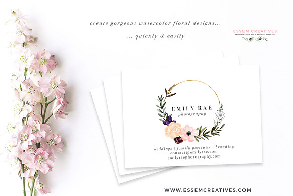 Burgundy Plum Watercolor Flowers in Illustrations - product preview 1