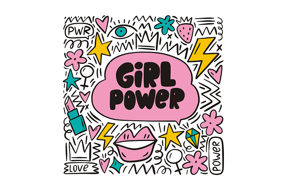 Girl Power illustrations, pattern in Illustrations - product preview 8