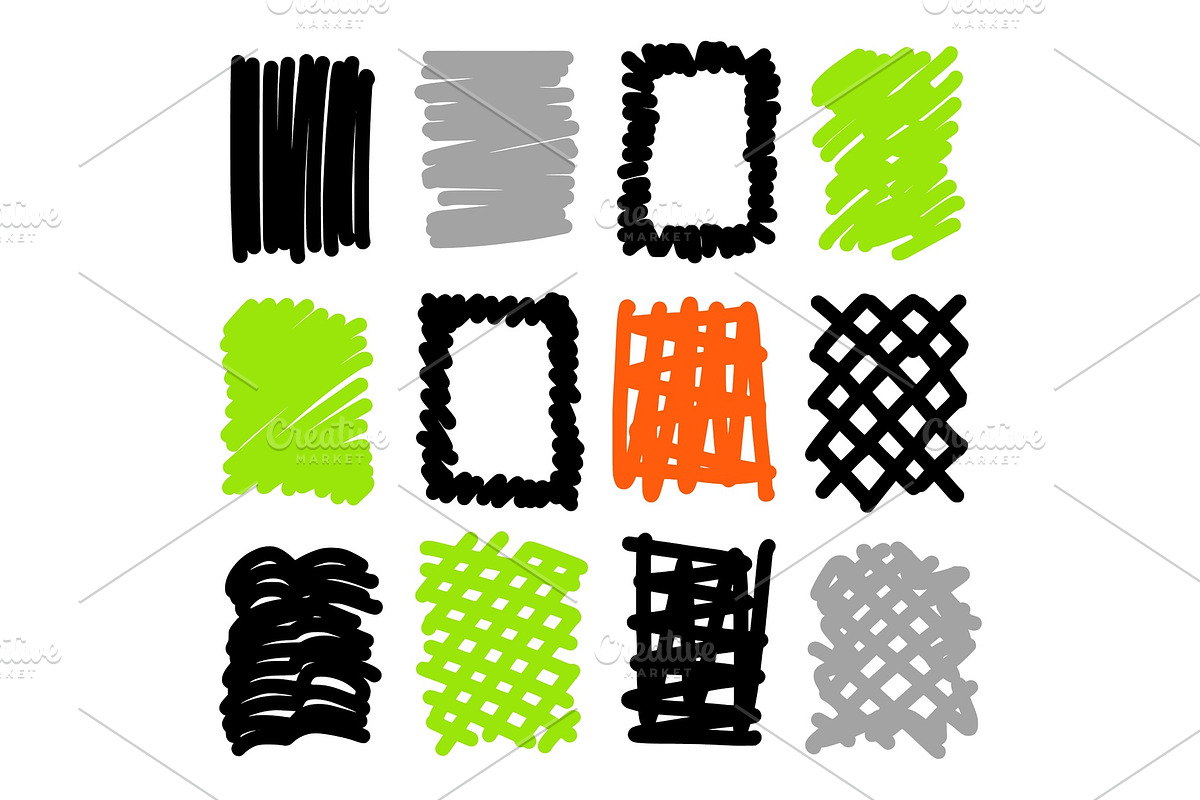 Hand drawn sketch doodle frames in Textures - product preview 8