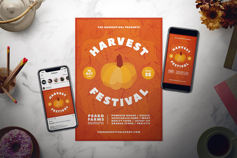 Harvest Festival Flyer Set in Flyer Templates - product preview 8