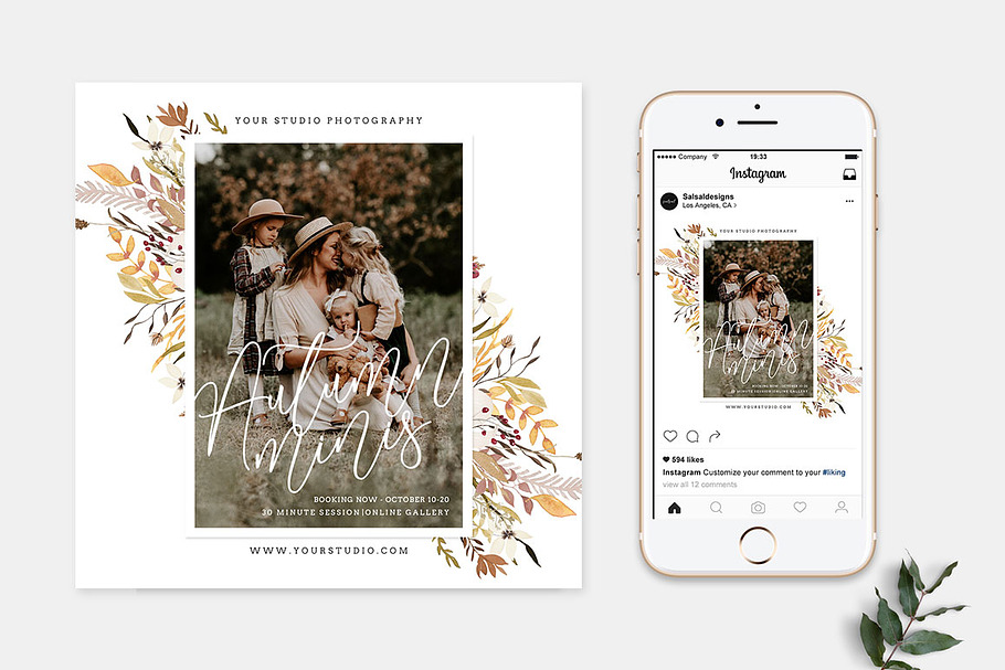 Fall Minis Session Template FM021