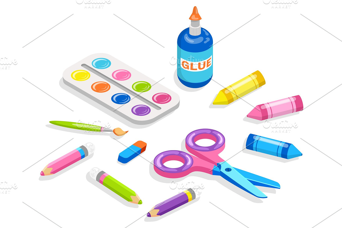 School Supplies for Painting and in Objects - product preview 8