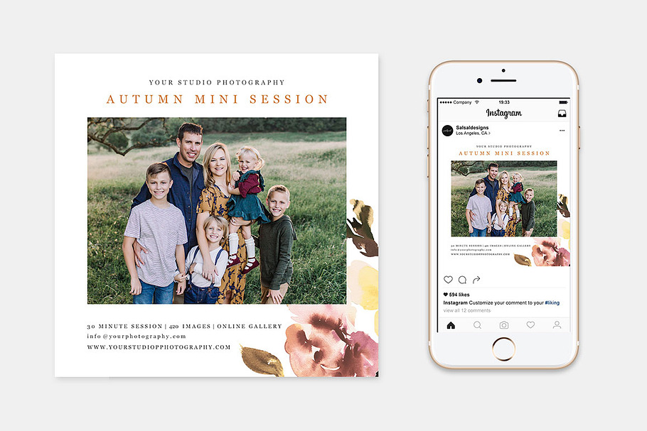 Fall Minis Session Template FM024