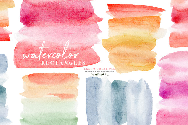 Watercolor Clipart Rectangle Ombre