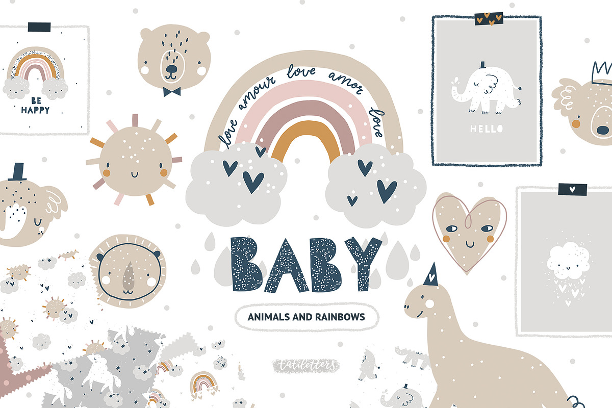 Baby Animals & Pastel Rainbows in Illustrations - product preview 8