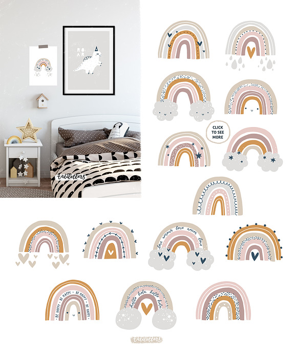 Baby Animals & Pastel Rainbows in Illustrations - product preview 1