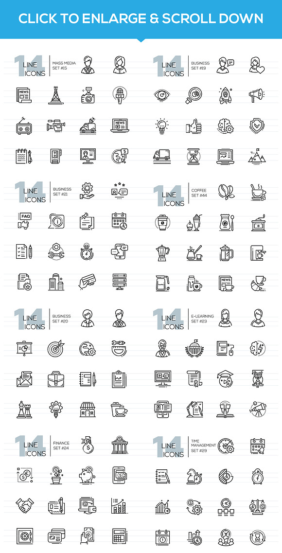 Business Line Icons Collection in Server Icons - product preview 7