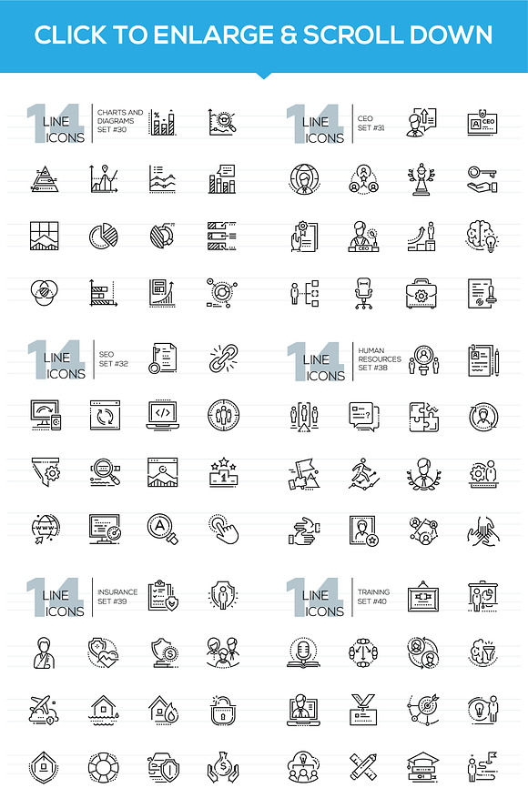 Business Line Icons Collection in Server Icons - product preview 8
