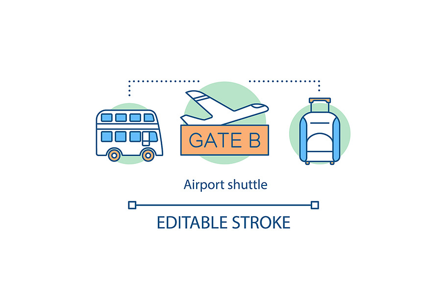Airport shuttle concept icon