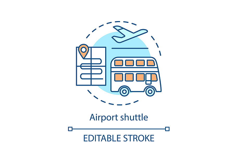 Airport shuttle concept icon