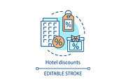 Hotel discounts concept icon