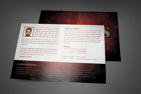 Romans Church Postcard Template in Postcard Templates - product preview 1
