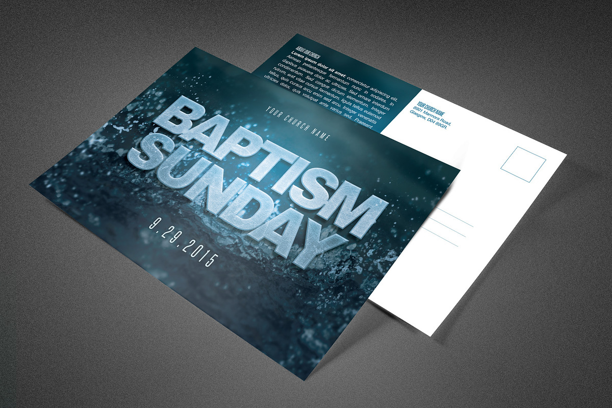 Baptism Sunday Church Postcard in Postcard Templates - product preview 8