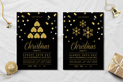 Black & Gold Christmas Party Flyer