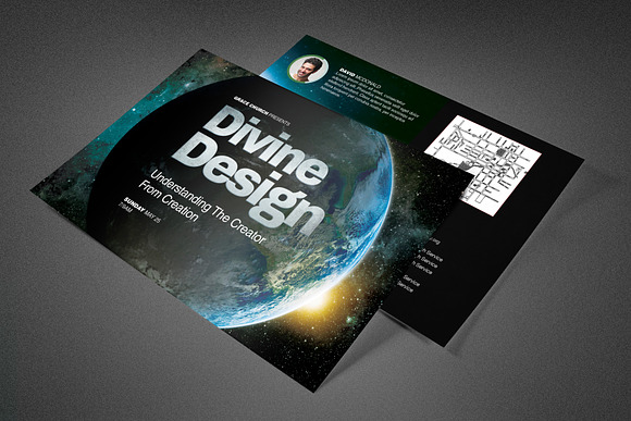 Divine Design Church Postcard in Postcard Templates - product preview 1