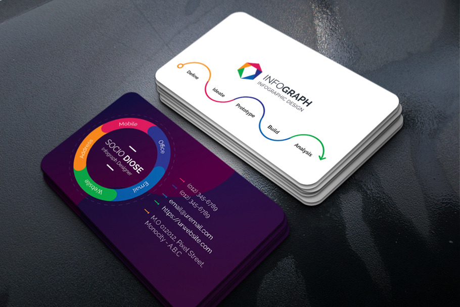 Infographic Business Card in Business Card Templates - product preview 8