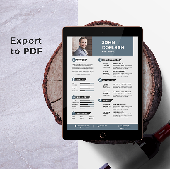 Modern Resume & CoverLetter Template in Letter Templates - product preview 6