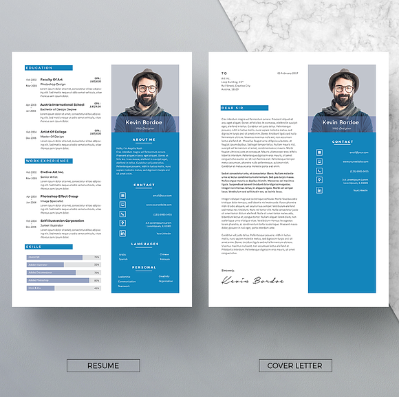 Creative Resume & CV Template in Letter Templates - product preview 2