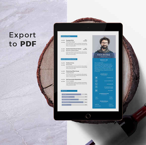 Creative Resume & CV Template in Letter Templates - product preview 5